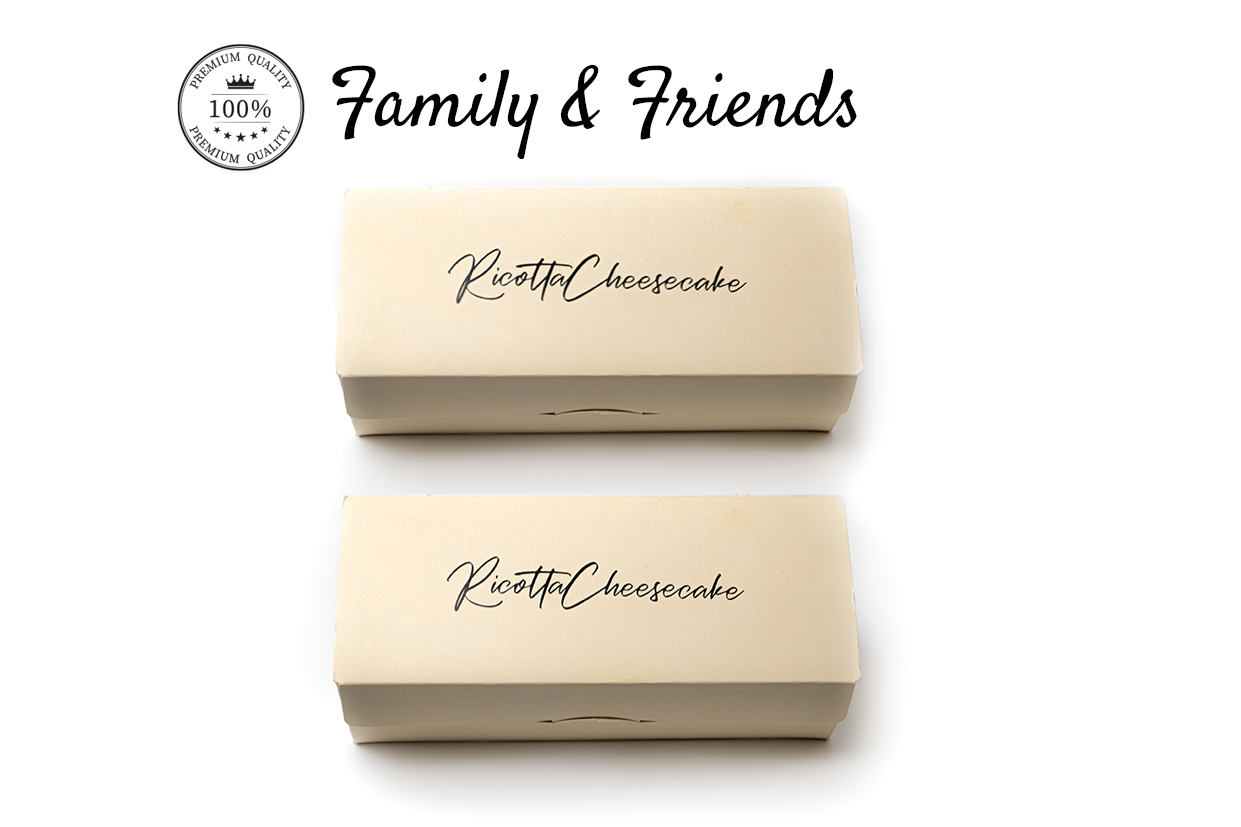 Two Ricotta Cheesecake boxes for family and friends