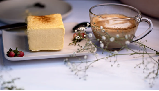 Cheesecake, チーズケーキ、カプチーノ