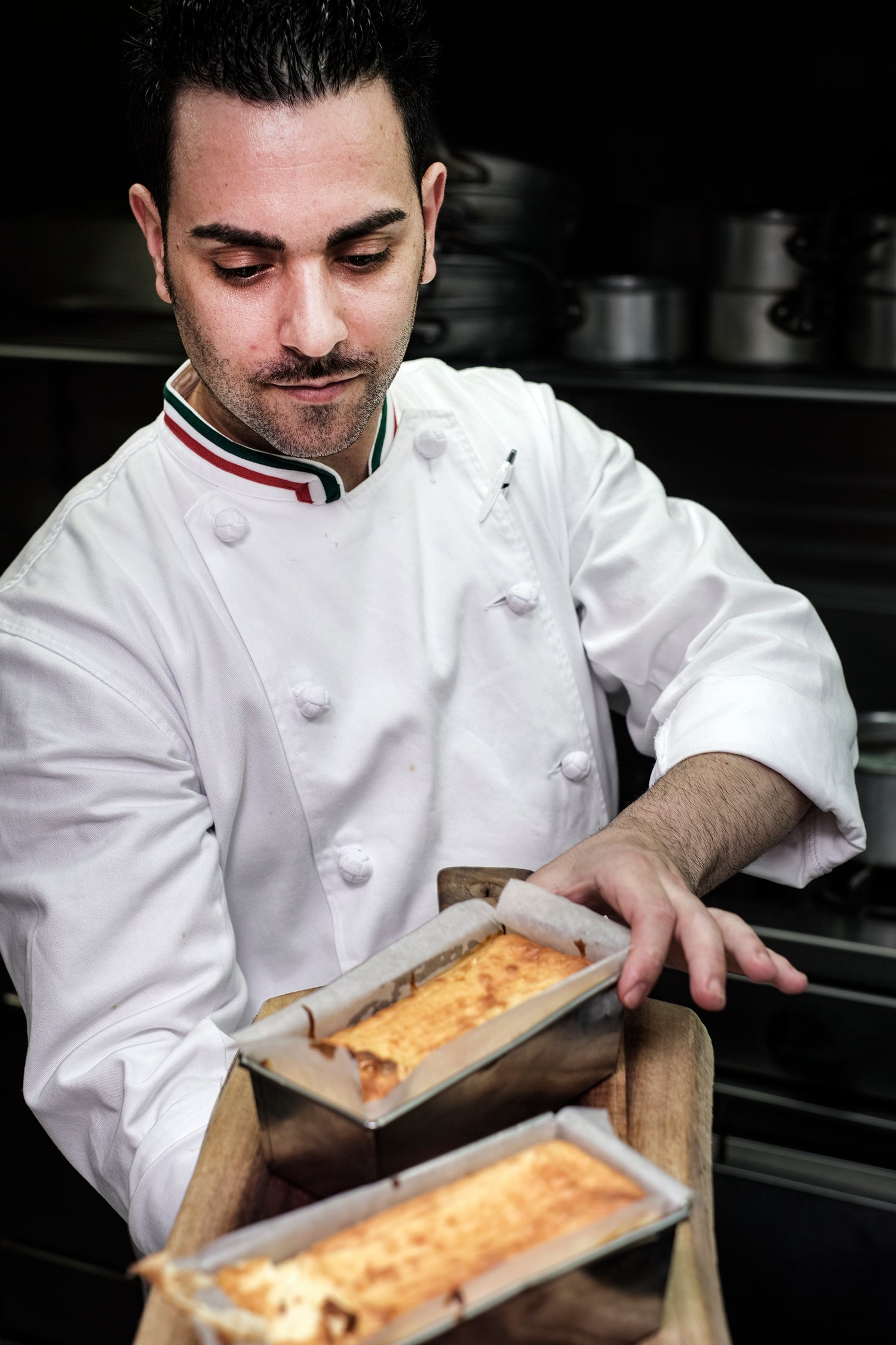 Chef Peppe with baked Ricotta Cheesecake